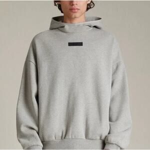 (L) NWT $100 Fear of God Essentials Dark Heather Oatmeal Hoodie